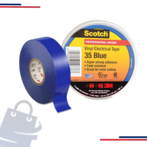 54007-10810 3M Scotch Vinyl Electrical Tape 35, 3/4" X 66', Qty: 100 per case in Color Blue and Size 3/4 in x 66 ft
