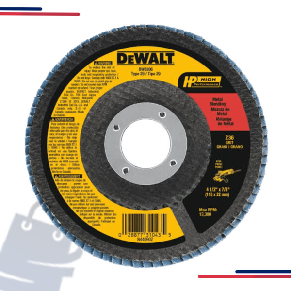 DW8311 DeWalt Flap Disc,4-1/2"X5/8"-11 Zc Flap Disc in Grit 36