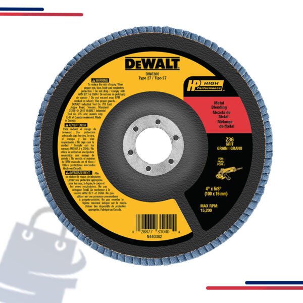 DW8306 DeWalt Flap Disc,4-1/2X7/8 in Grit 60 and Size 4-1/2” x 7/8”