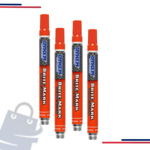 84002 ITW Dykem BRITE-MARK Permanent Paint Marker,Valve Action, Med Tip in Color Orange