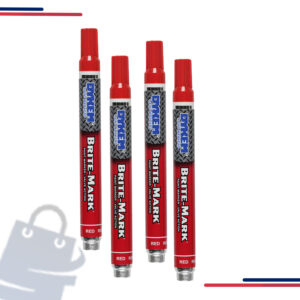 84002 ITW Dykem BRITE-MARK Permanent Paint Marker,Valve Action, Med Tip in Color Red