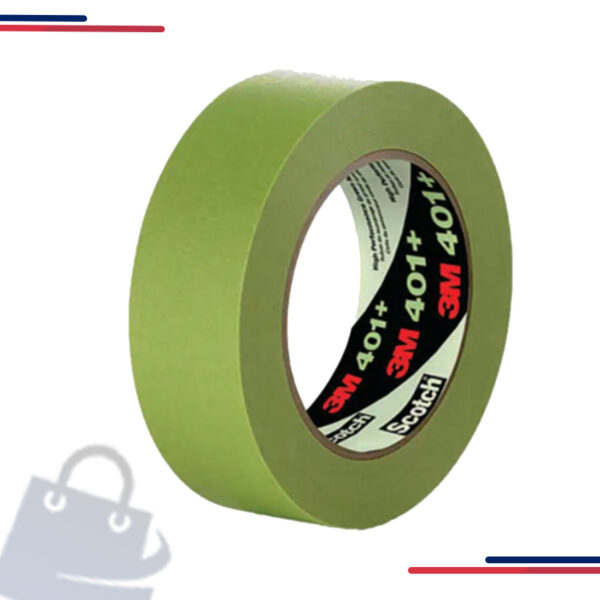 7000124895 3M™ 401+ Masking Tape, Green, Inch W, 60.14 Yd L