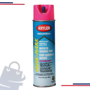 S03700 Krylon Industrial Quik-Mark WB Inverted Marking Paint in Color Fluorescent Pink