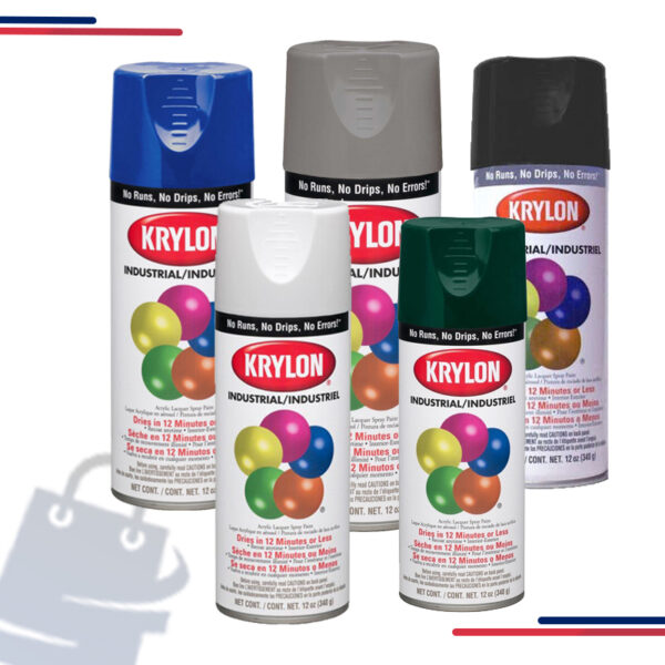 K01608 Krylon Industrial 5-Ball Int/Ext Smoke Gray,16 Oz in Color Gloss White