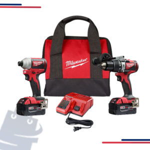 2691-22 Milwaukee Cordless Combo Set,2 Pc, Compact Drill And Impact Driver in Quantity 4 and Safety Lock-On