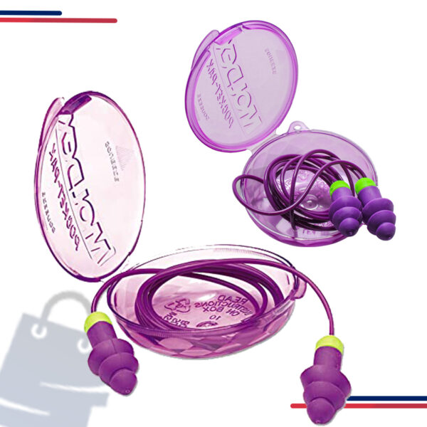 6405 Moldex Rockets Earplug, One Size, Reusable, Flanged, Purple/Bright Green Plug, 27 DB
