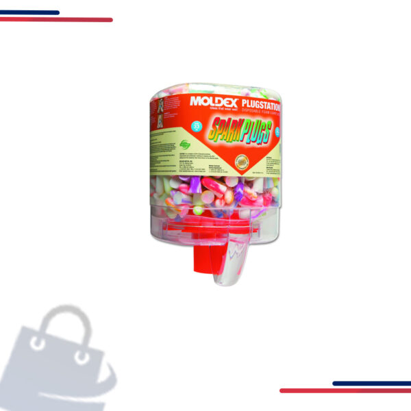 6644 Moldex SparkPlugs Earplug Dispenser, One Size, Disposable, Foam, Tapered, Uncorded, Multi-Color, Pack: in Quantity 250