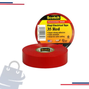 54007-10810 3M Scotch Vinyl Electrical Tape 35, 3/4" X 66', Qty: 100 per case in Color Red and Size 3/4 in x 66 ft
