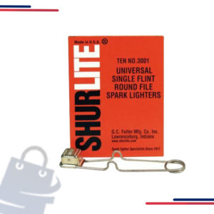 3001 Shurlite Universal Round Spark Lighter,10 Universal Round File Lighters in Color Yellow