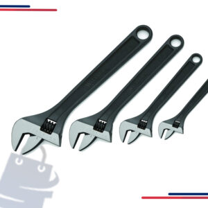 Williams 4 Piece Black Adjustable Wrench Set JHW13642A in Depth 24” and Width 48”