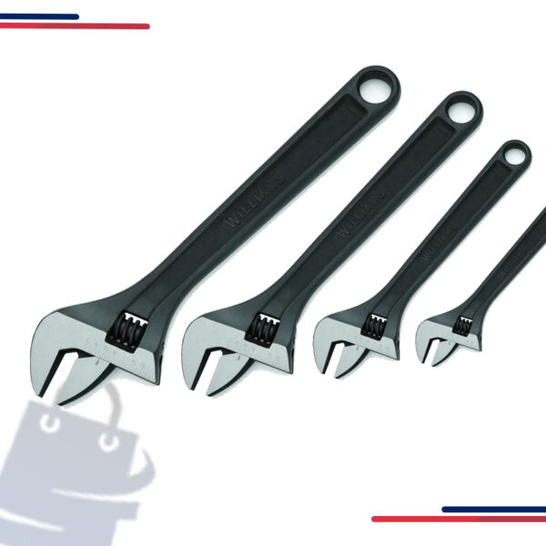 Williams 4 Piece Black Adjustable Wrench Set JHW13642A