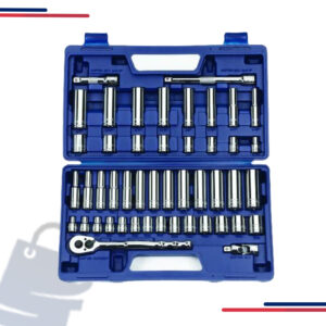 50666 Williams 3/8" Drive SAE Socket Set,Mm,47 PC in Drive Size 1/4” and In. Lb. 24-240