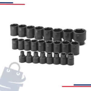 MS-4-23RC Williams Socket Set, 23 Pieces, 1/2 Inch Drive, Shallow in Torque Range 20-150 in. lb.