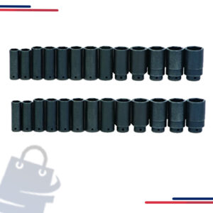 WS-14-19RC Williams Socket Set, 19 Pieces, 1/2 Inch Drive, Impact, 6 in Torque Range 20-150 in. lb.