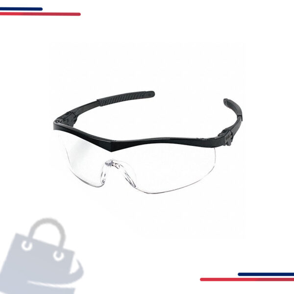 ST110 MCR Safety ST1 Series Safety Glasses, Clear Lens, Nylon Black Temple