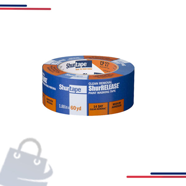 202880 Shurtape CP 27® Blue Painter's Tape, Yds, Blue, 5.7 Mil in Size 1” x 60’