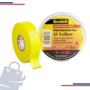 54007-10810 3M Scotch Vinyl Electrical Tape 35, 3/4" X 66', Qty: 100 per case in Color Yellow and Size 3/4 in x 66 ft